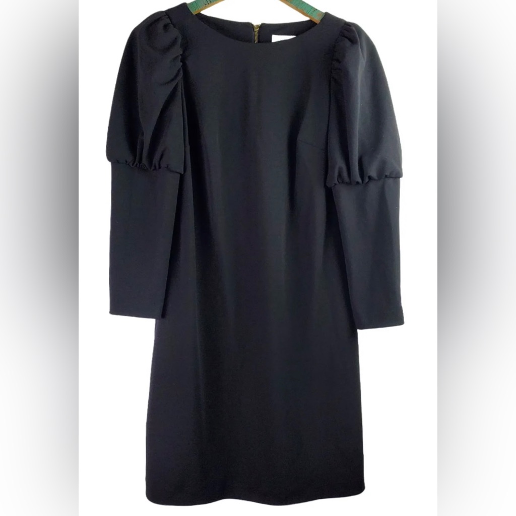 Calvin Klein Women’s Black Puff Long Sleeve Midi Shift Dress Sz. 6 - Nwt